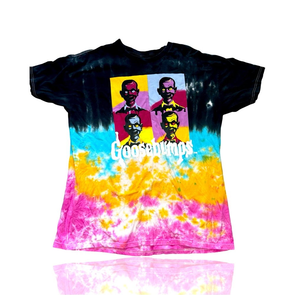 Goosebumps “Slappy” Warhol Inspired Tie-Dyed Graphic Tee: RL Stine: Horror